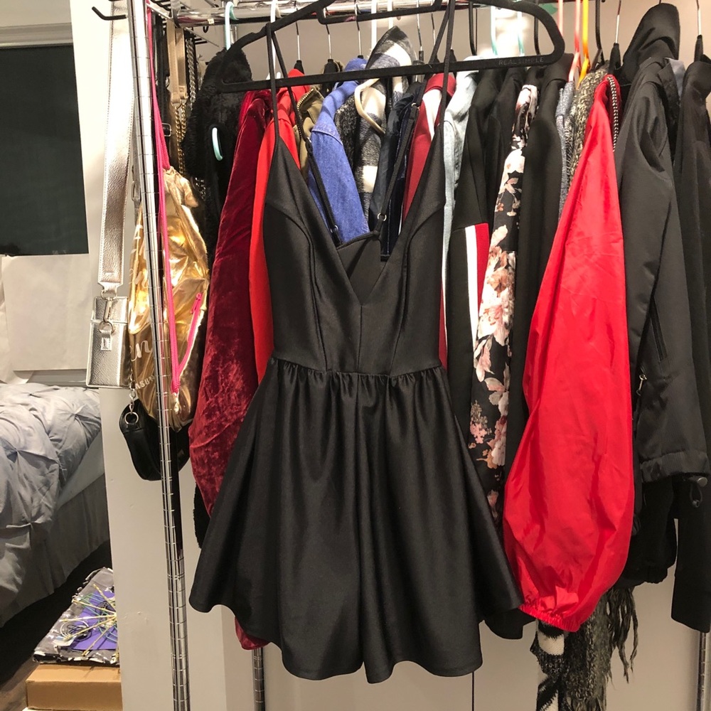 Black Shiny Urban Outfitters Romper